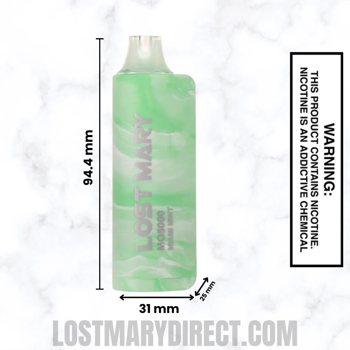 Miami Mint Lost Mary MO5000 Disposable Vape Dimension