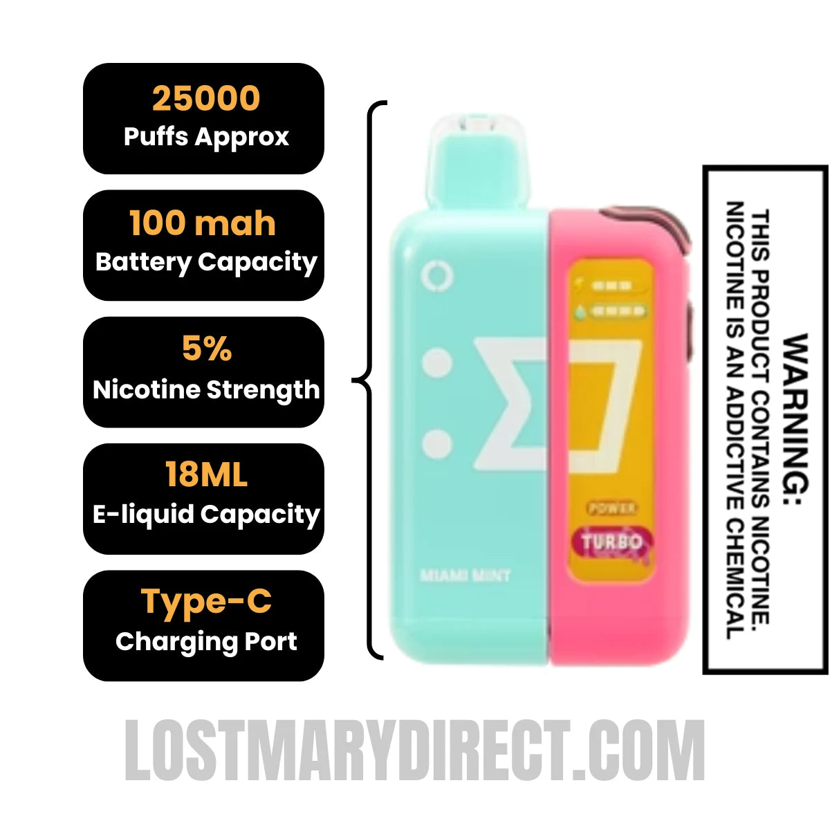 Miami Mint Off Stamp X-Cube Vape Kit Specifications  