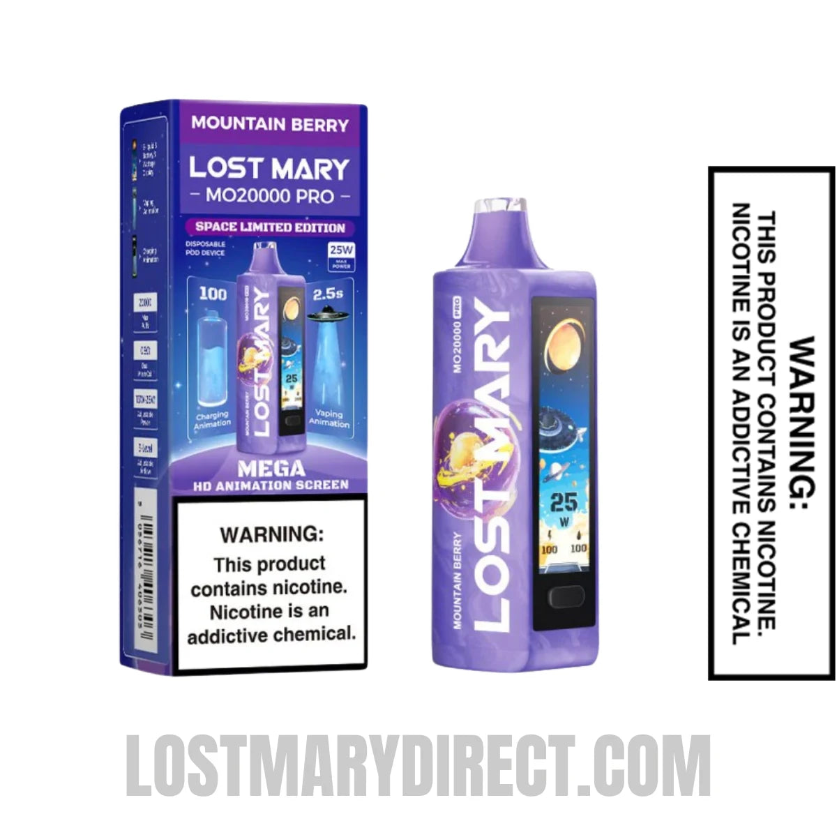 Mountain Berry Lost Mary MO20000 Pro Vape With Package Box