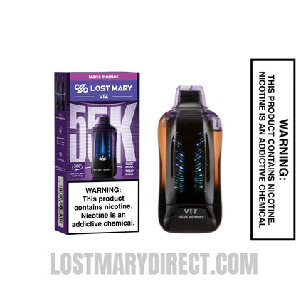 Nana Berries Lost Mary VIZ 55K Disposable Vape with package box