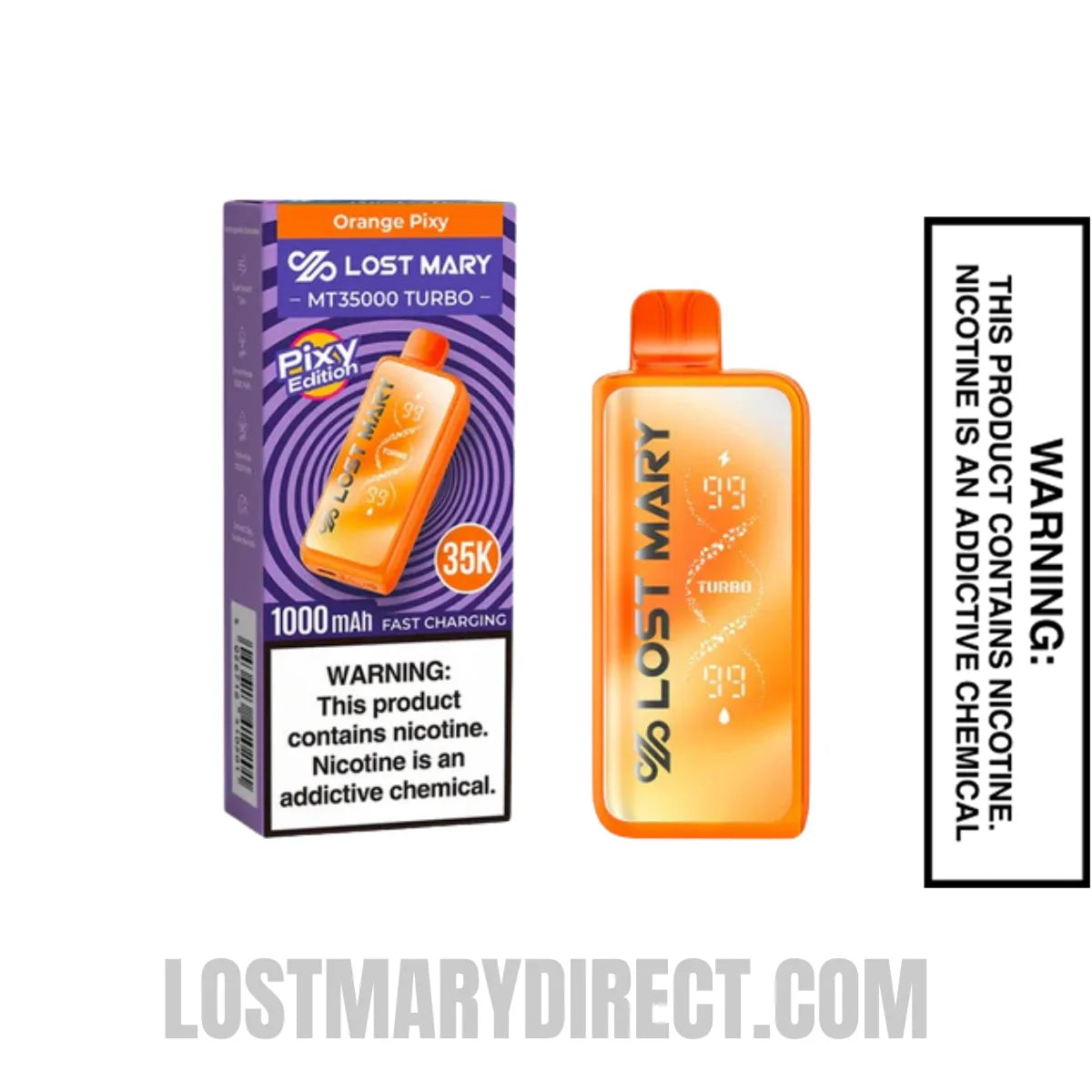 Orange Pixy Lost Mary MT35000 Turbo Disposable Vape with Package Box