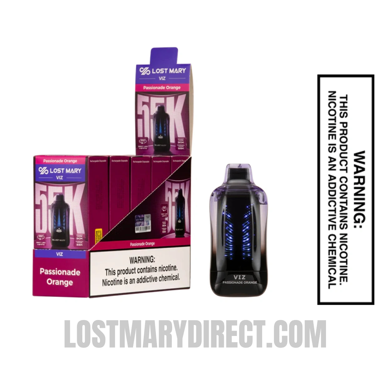 Passionade Orange Lost Mary VIZ 55K Disposable Vape With Bundle Pack