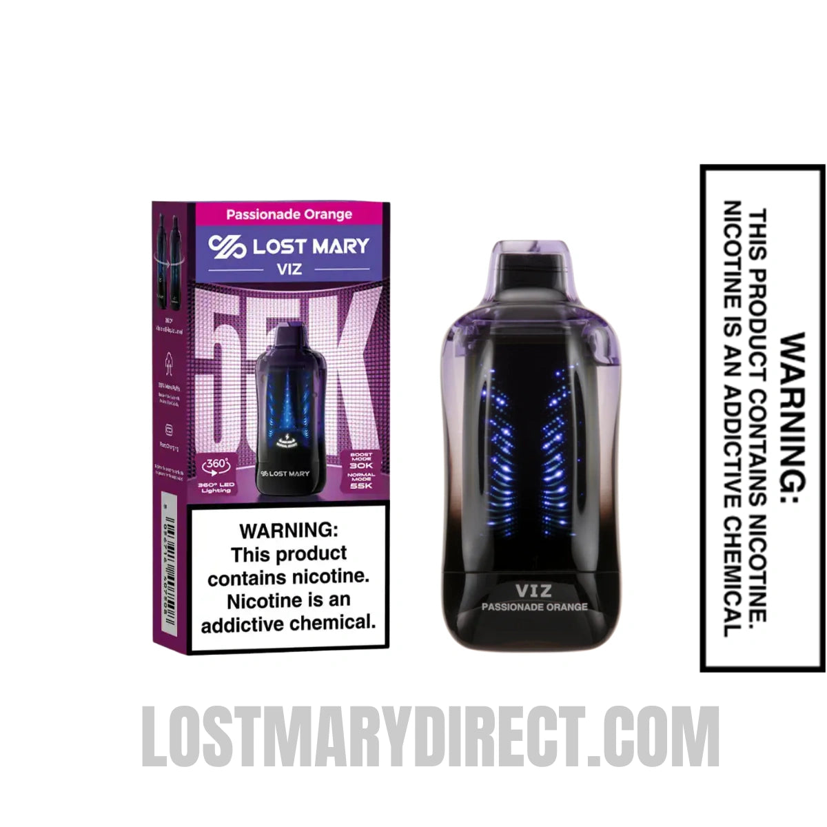 Passionade Orange Lost Mary VIZ 55K Disposable Vape With Package Box