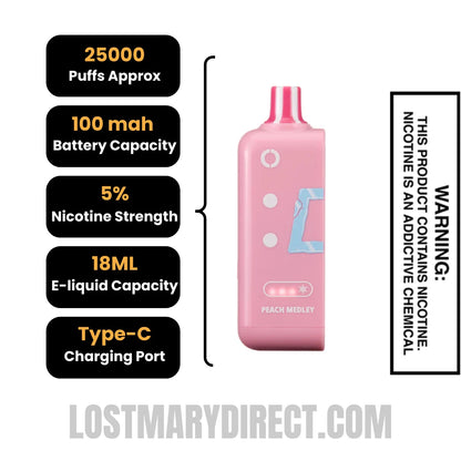 Peach Medley Off Stamp Ice Cube 25K Disposable Pod with Specification