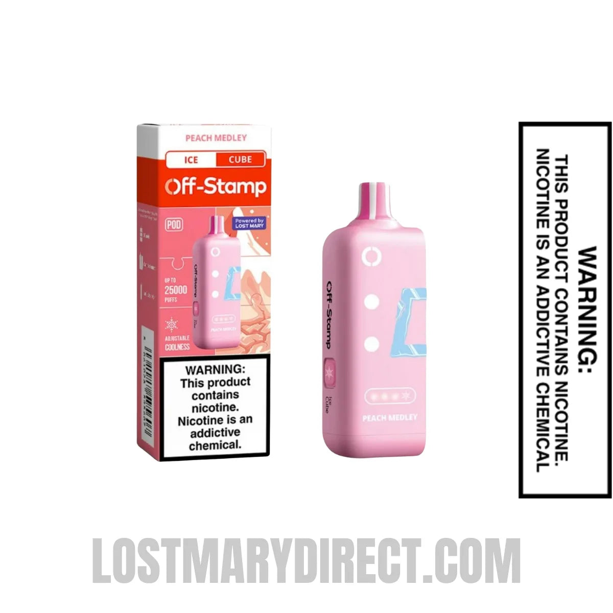 Peach Medley Off Stamp Ice Cube 25K Disposable Pod with Package Box