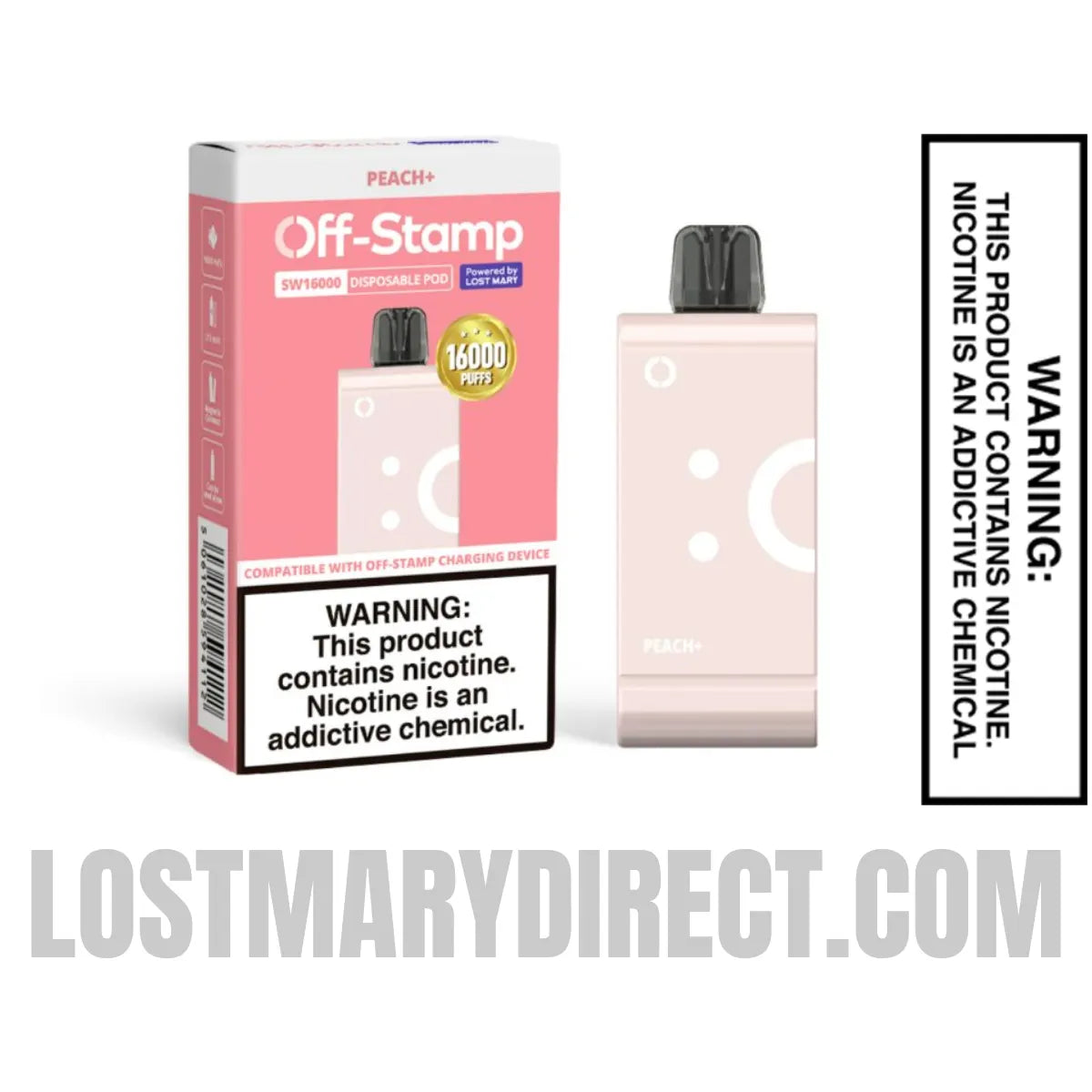 Peach+ Off Stamp SW16000 Disposable Pod Package Box
