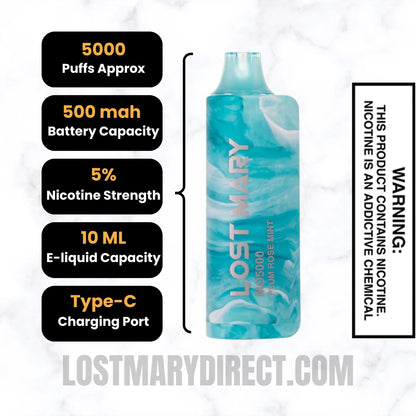 Plum Rose Mint Lost Mary MO5000 Disposable Vape Plum Rose Mint Lost Mary MO5000 Disposable Vape