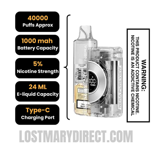 Pomegranate Blast Lost Mary Nera Pureview 40K Vape Kit Specification