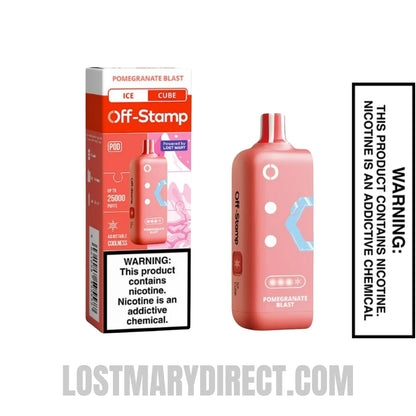 Pomegranate Blast Off Stamp Ice Cube 25K Disposable Pod with Package Box