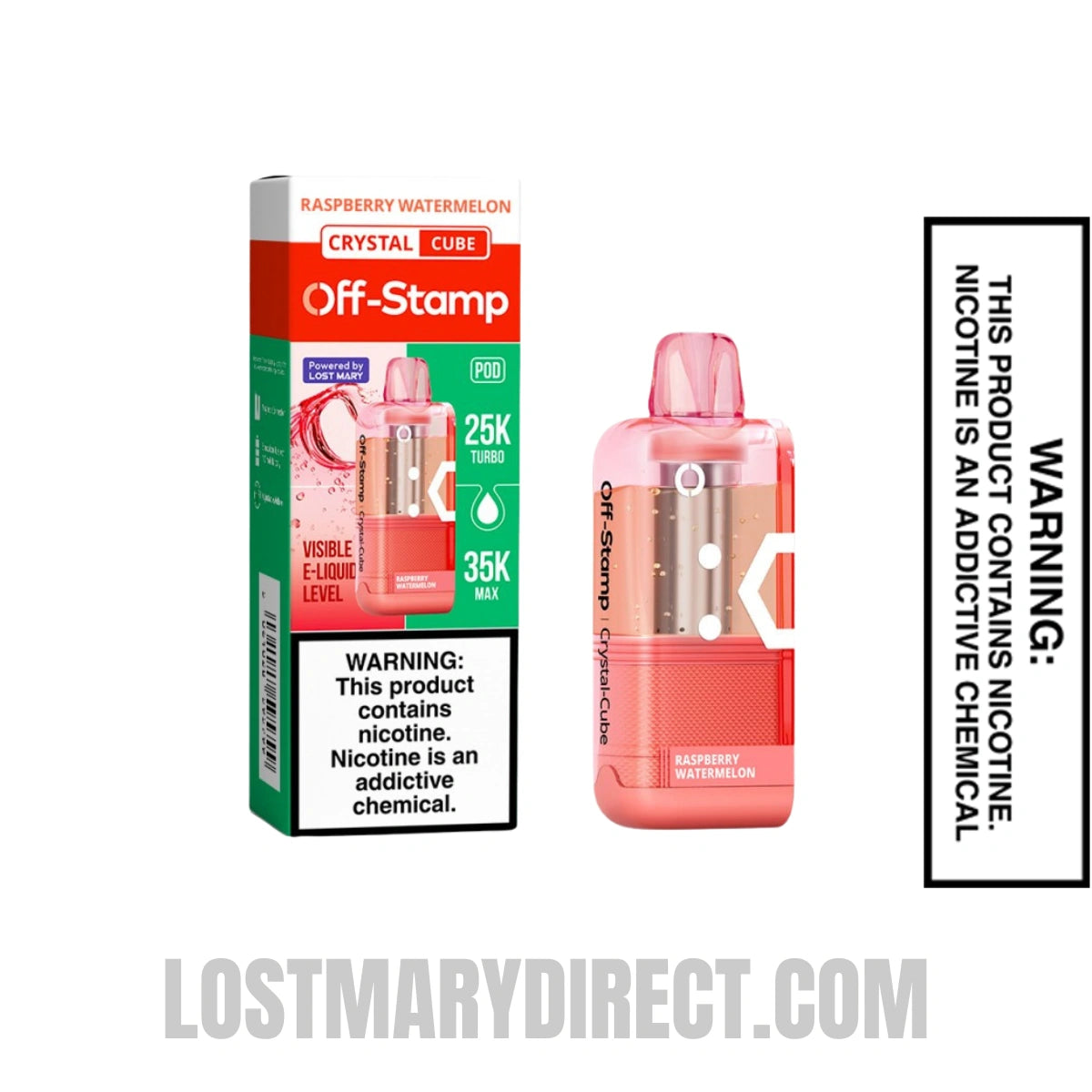 Raspberry Watermelon Off Stamp X Cube Crystal Cube 35K Vape Pod With Package Box
