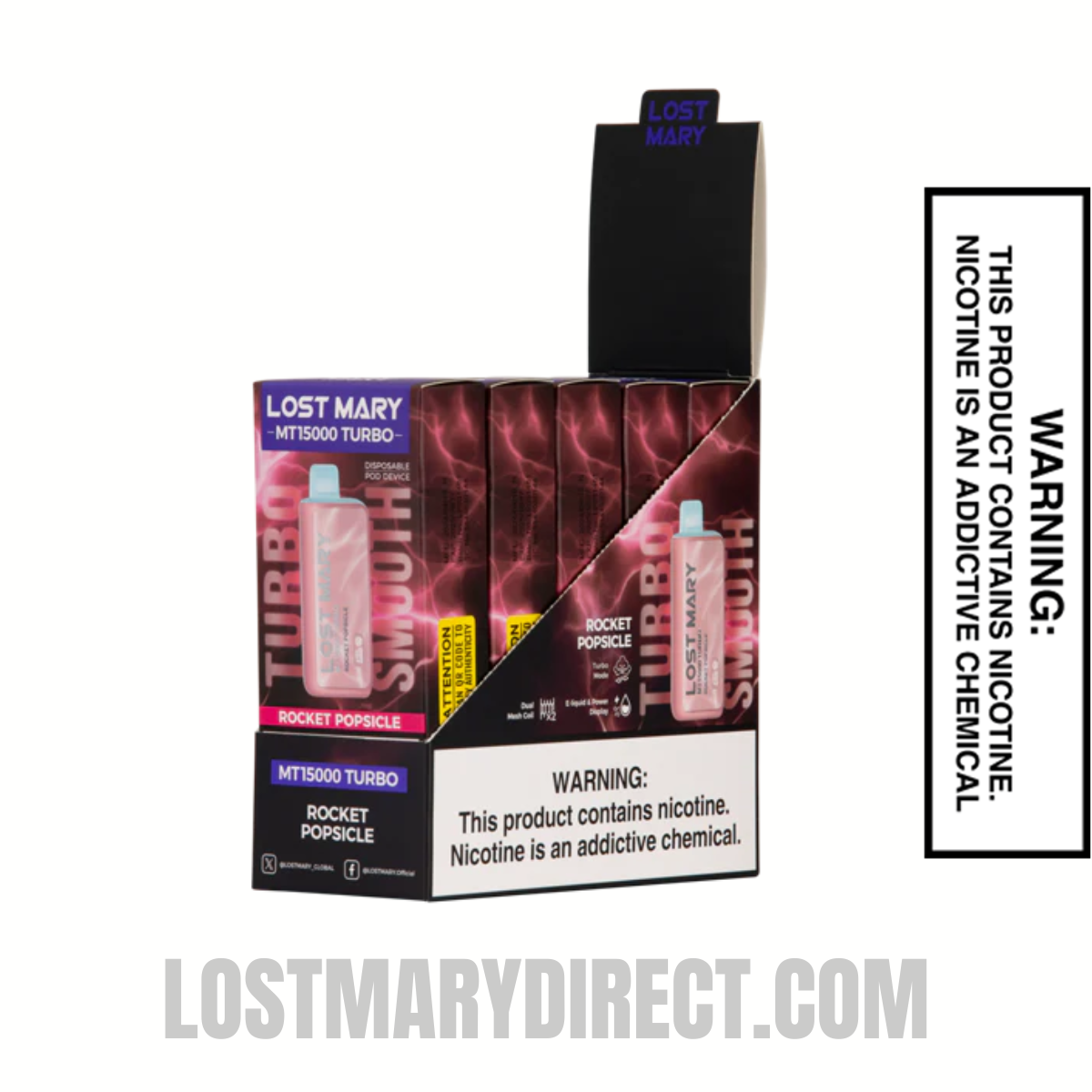 Rocket Popsicle Lost Mary MT15000 Turbo Vape - 0% Nic bundle