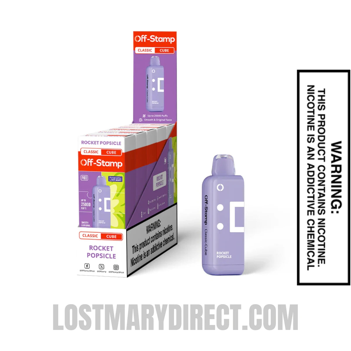 Rocket Popsicle Off Stamp Classic X-Cube Vape Pod With bundle Box