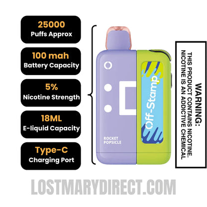 Rocket Popsicle Off Stamp X-Cube Vape Kit Specifications