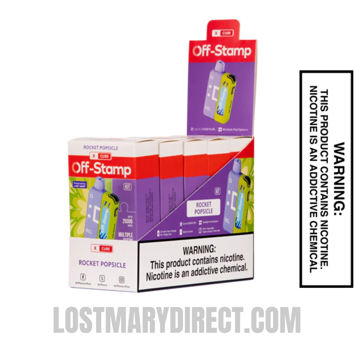Rocket Popsicle Off Stamp X-Cube Vape Kit With bundle Box