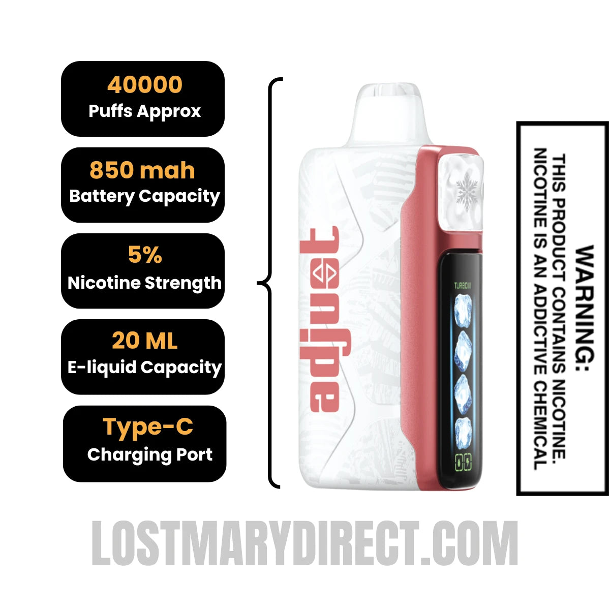 Scary Berry Adjust MyCool 40k Disposable Vape Specifications