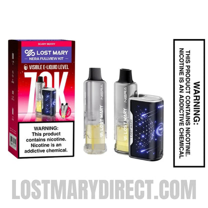 Scary Berry Lost Mary Nera Fullview 70K Vape Kit with Package box
