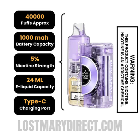 Scary Berry Lost Mary Nera Pureview 40K Vape Kit Specification