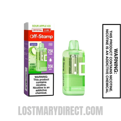 Sour Apple Ice Off Stamp X Cube Crystal Cube 35K Vape Pod With Package Box