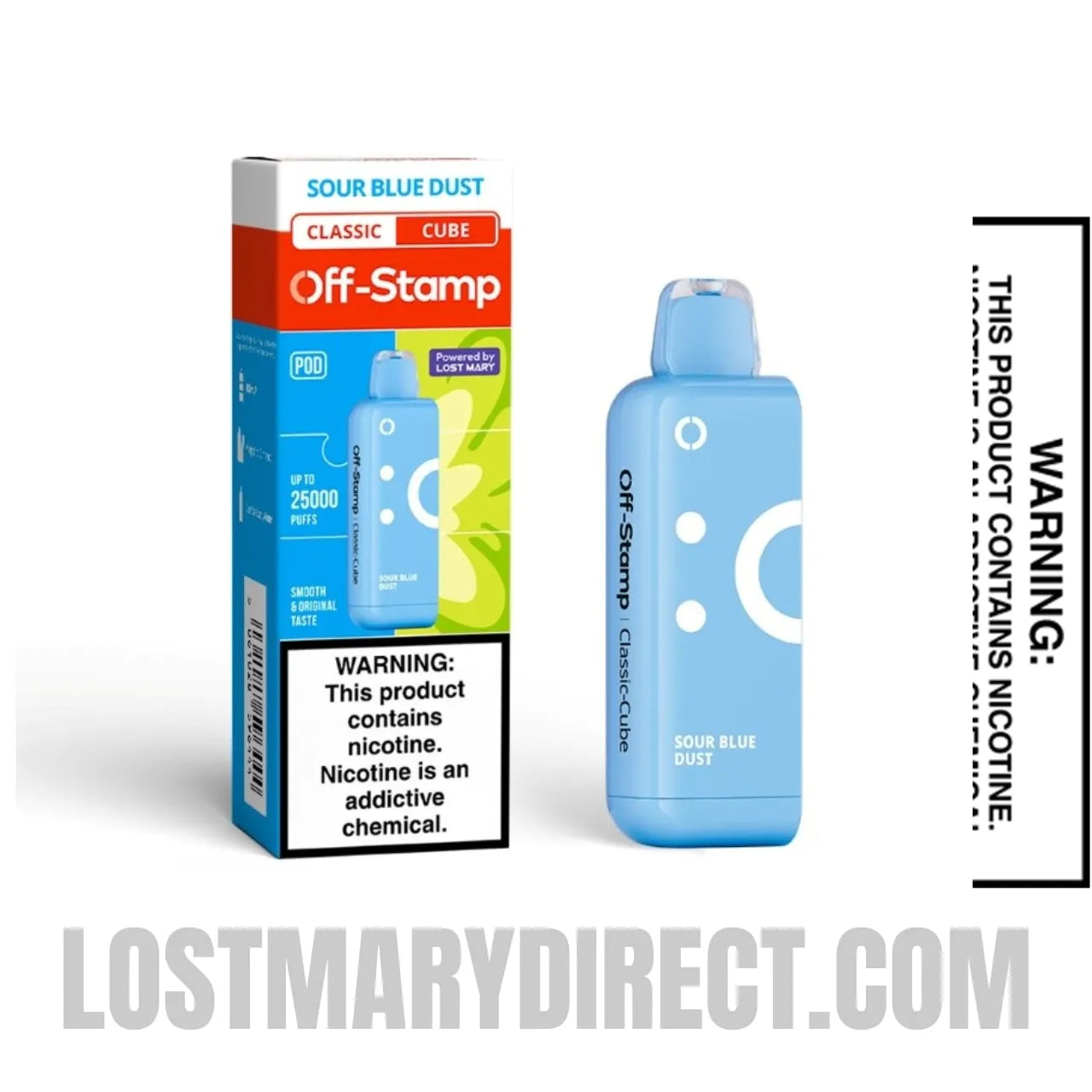 Sour Blue Dust Off Stamp Classic Cube 25K Disposable Pod with Package Box