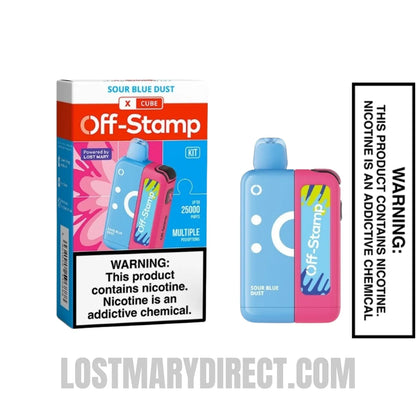 Sour Blue Dust Off Stamp X-Cube 25K Disposable Vape Kit with Package Box