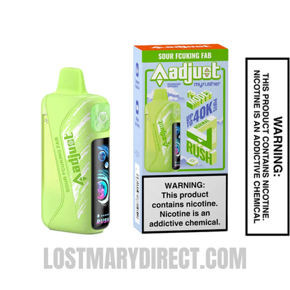 Sour Fcuking Fab Adjust MyRusher 40K Disposable Vape with Package