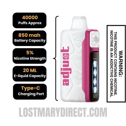 Sour Lush Gummy Adjust MyCool 40k Disposable Vape Specifications