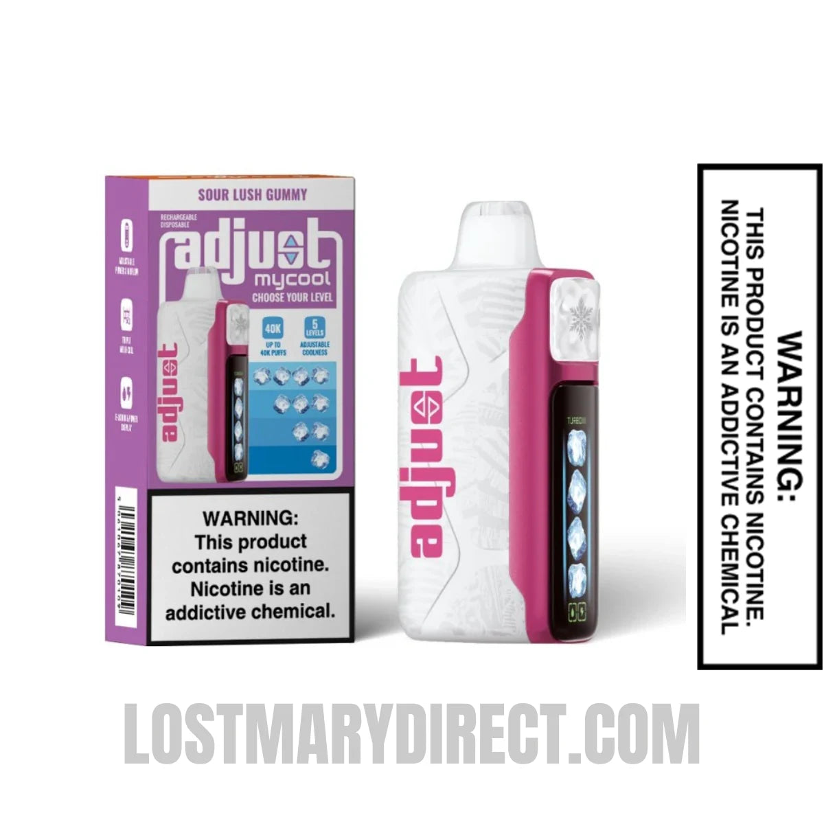 Sour Lush Gummy Adjust MyCool 40k Disposable Vape with Package box