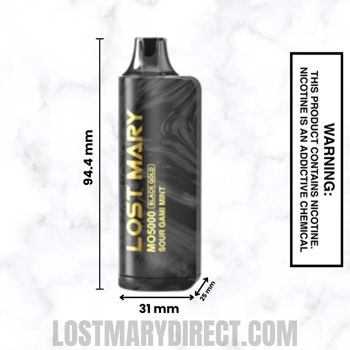 Sour Gami Mint Lost Mary MO5000 Disposable Vape Dimension
