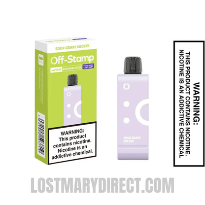 Sour Grape Sucker Off Stamp SW9000 Disposable Pod With Package Box