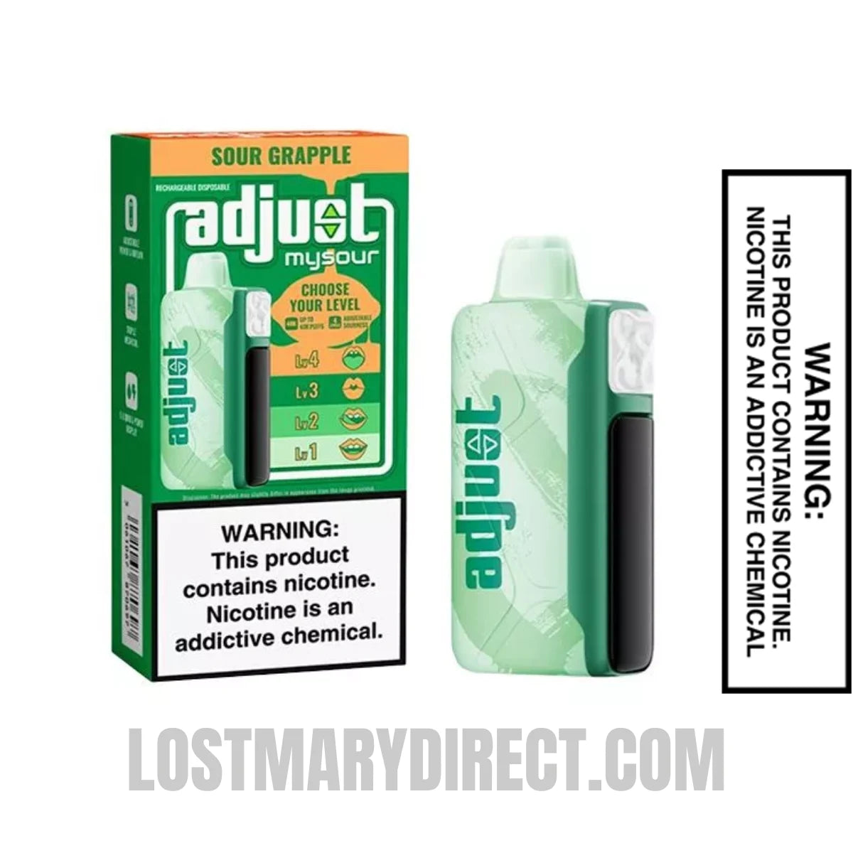 Sour Grapple Adjust MySour 40K Disposable Vape Package