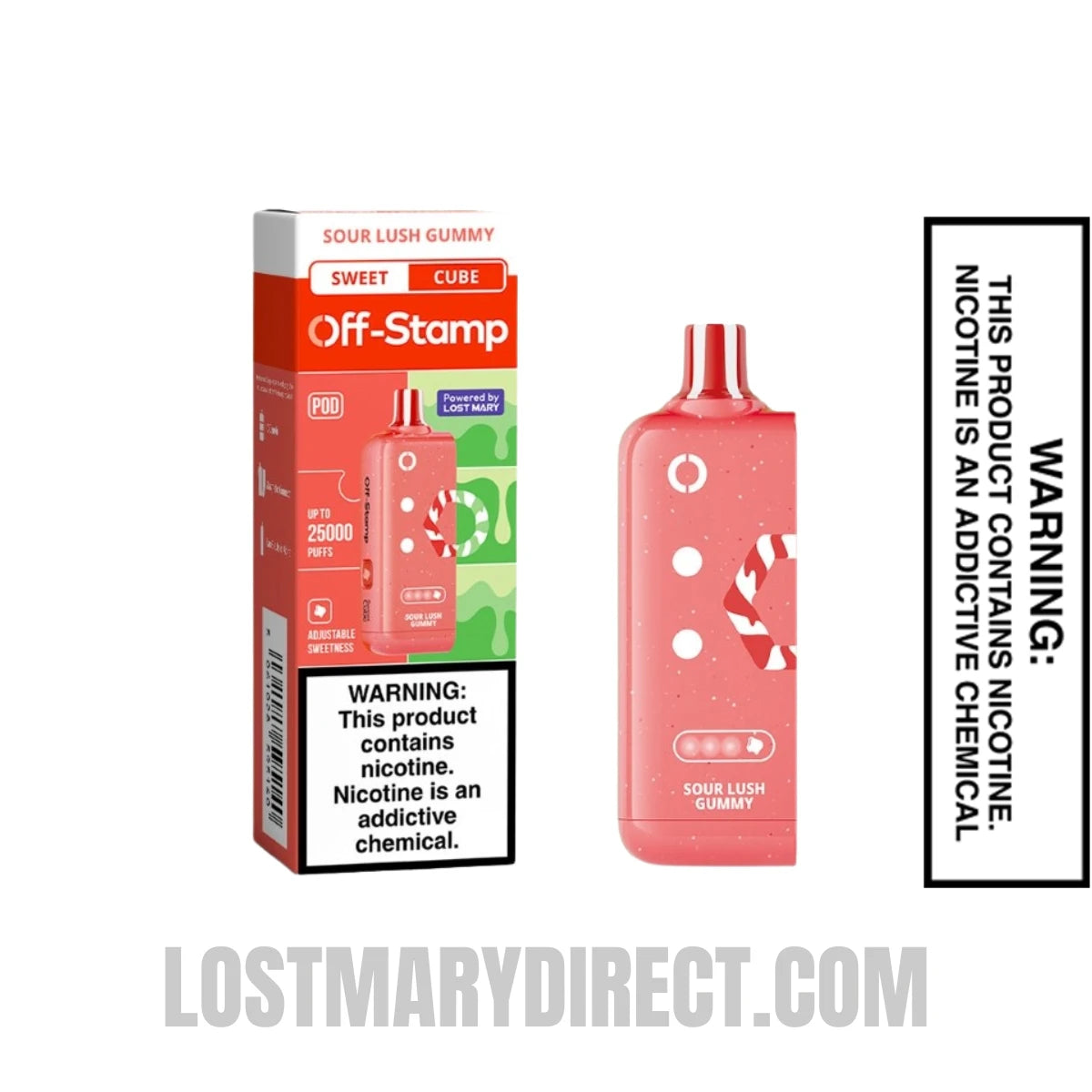 Sour Lush Gummy Off Stamp Sweet X-Cube Vape Pod With Package Box