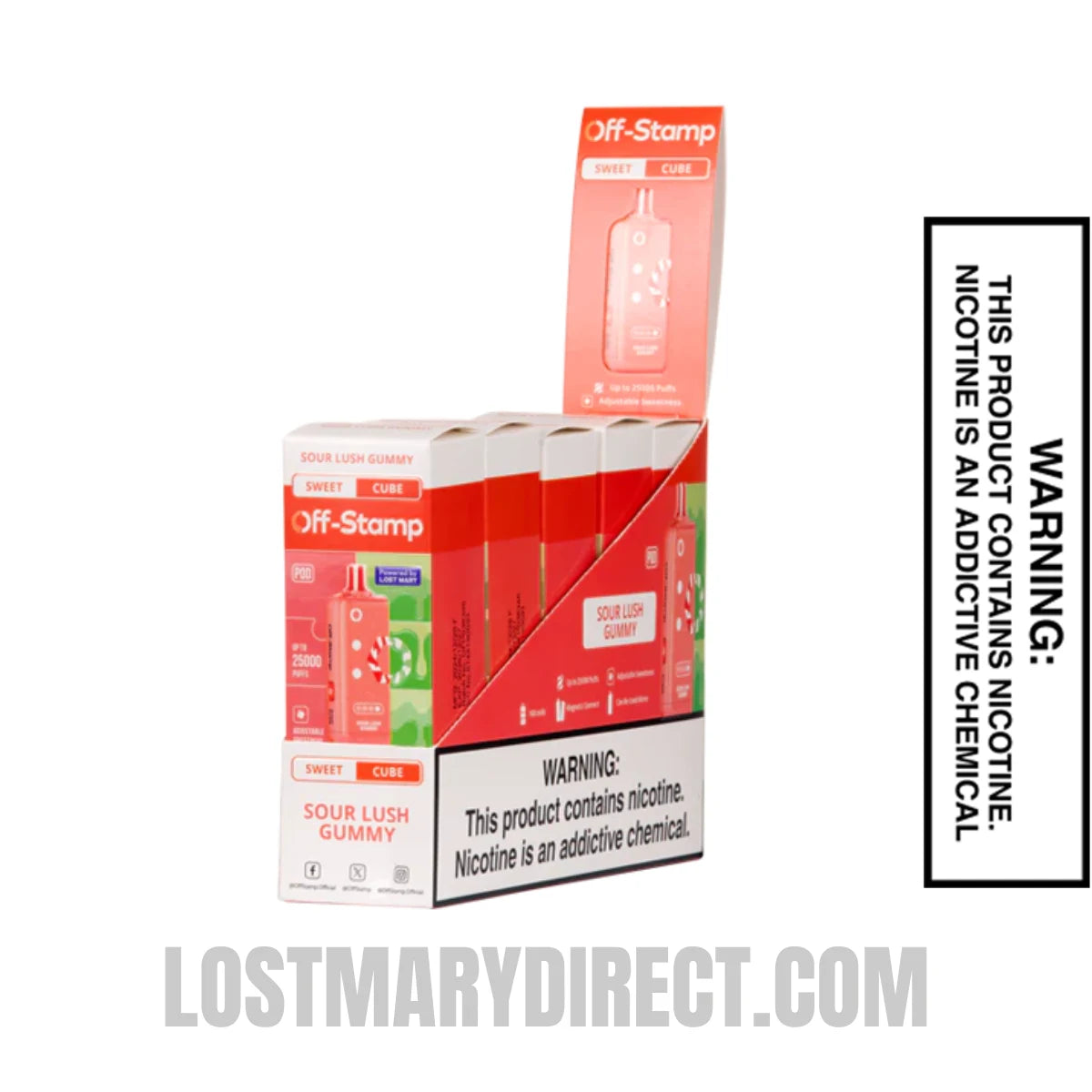 Sour Lush Gummy Off Stamp Sweet X-Cube Vape Pod With bundle Box