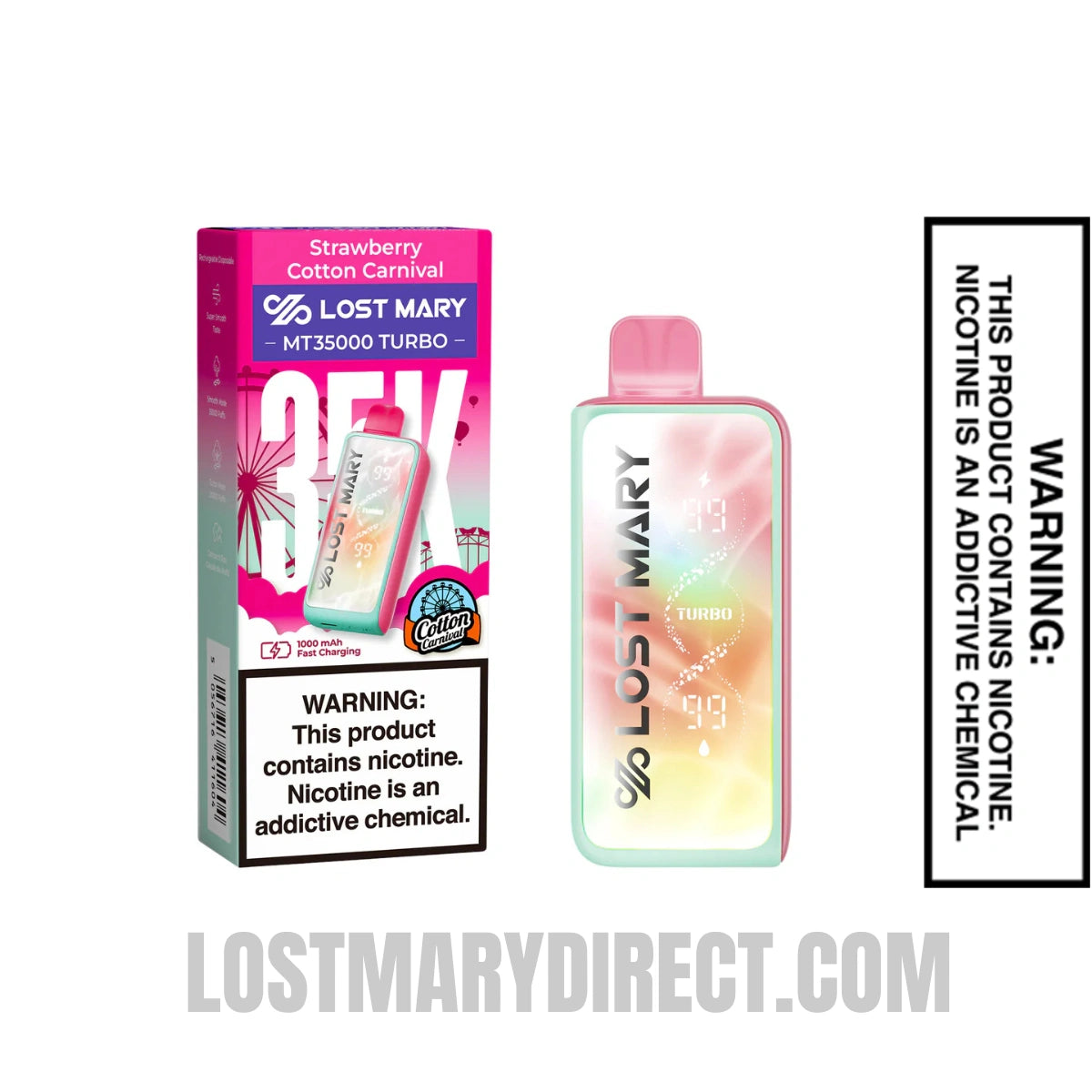 Strawberry Cotton Carnival Lost Mary MT35000 Turbo Vape With Package Box