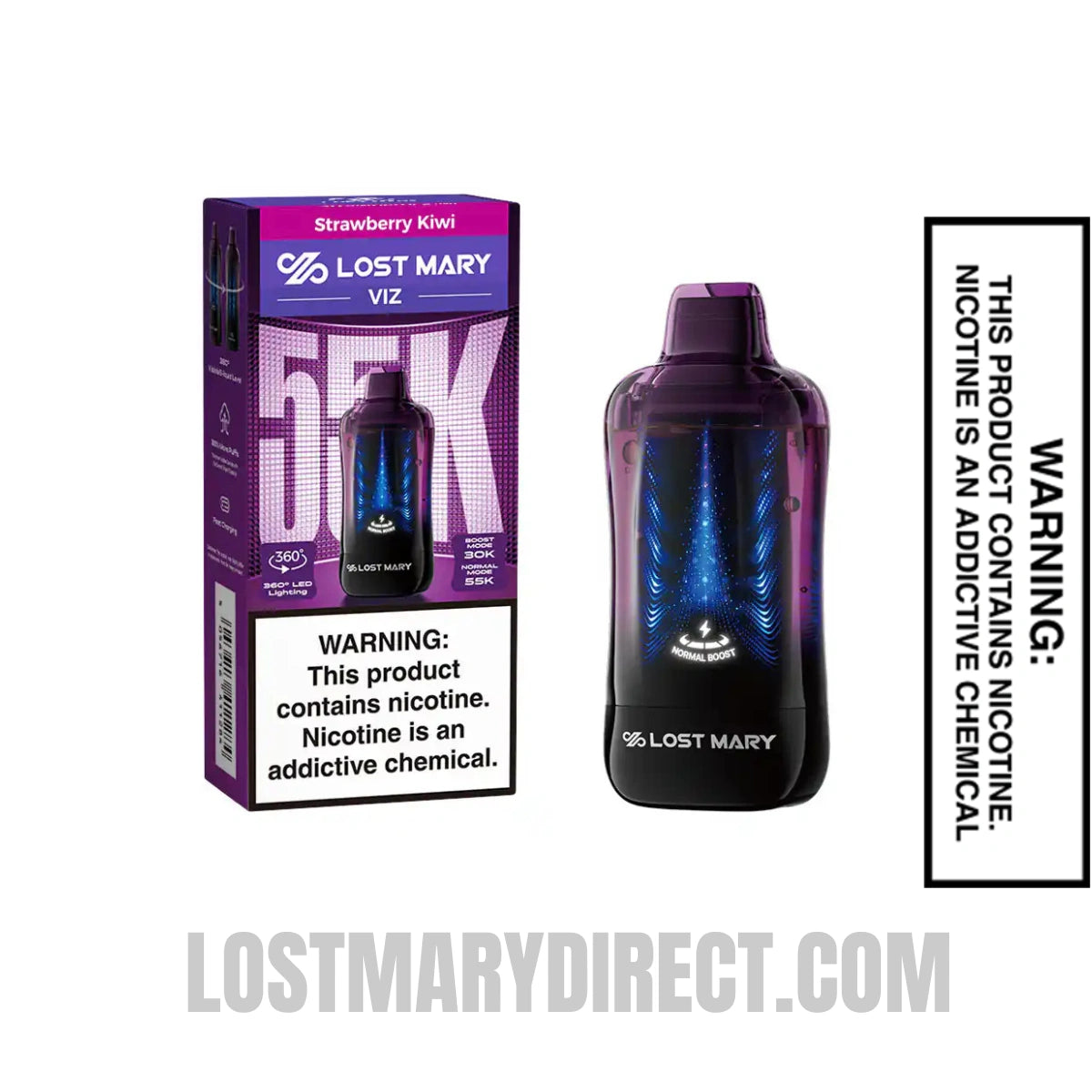 Strawberry Kiwi Lost Mary VIZ 55K Disposable Vape With Package Box