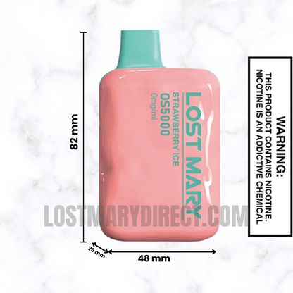lost mary os5000 strawberry sundae Strawberry Ice Lost Mary OS5000 Zero Nicotine Vape