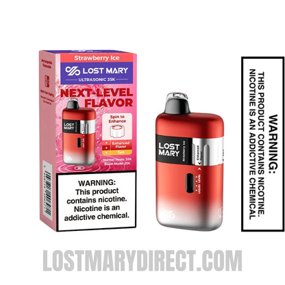 Strawberry Ice Lost Mary Ultrasonic 35K Disposable Vape With Package Box
