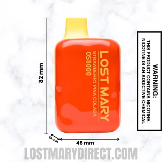 Strawberry Pina Colada Lost Mary OS5000 Disposable Vape Dimension