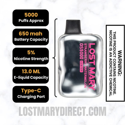 Strawberry Watermelon Lost Mary OS5000 Luster Edition Vape Strawberry Watermelon Lost Mary OS5000 Luster Edition Vape