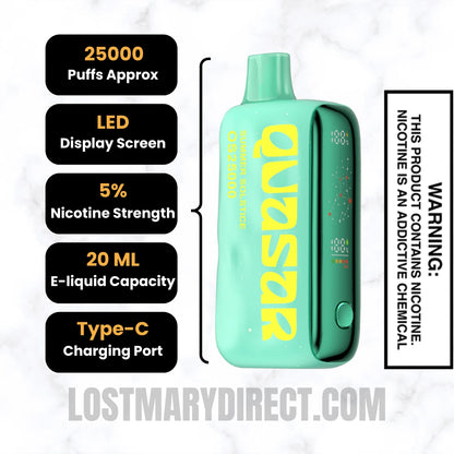 Summer Solstice Lost Mary Quasar OS25000 Diposable Vape Specifications