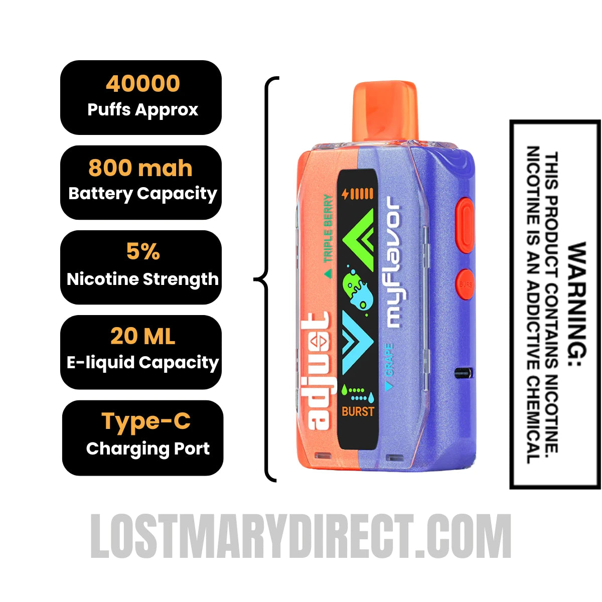 Triple Berry Grape Adjust MyFlavor Specification
