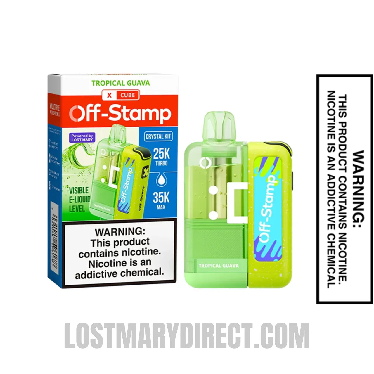 Tropical Guava Off Stamp X Crystal Cube 35K Disposable Kit with package