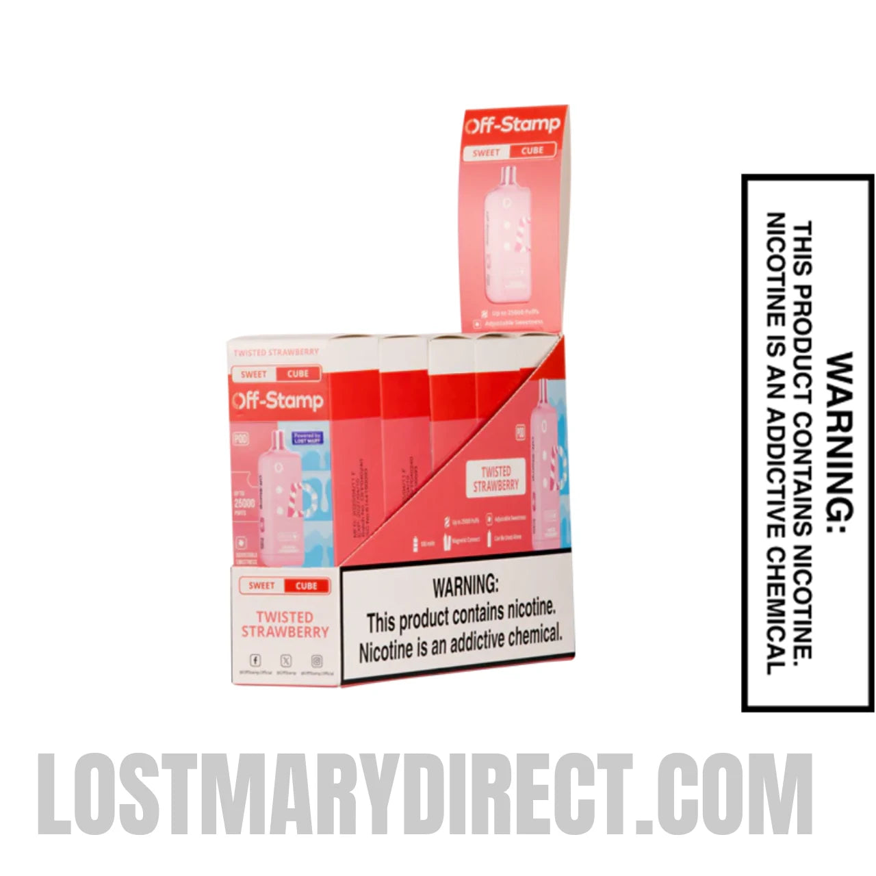 Twisted Strawberry Off Stamp Sweet X-Cube Vape Pod bundle