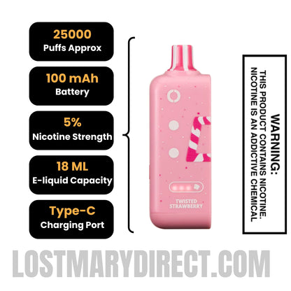 Twisted Strawberry Off Stamp Sweet X-Cube Vape Pod Specification