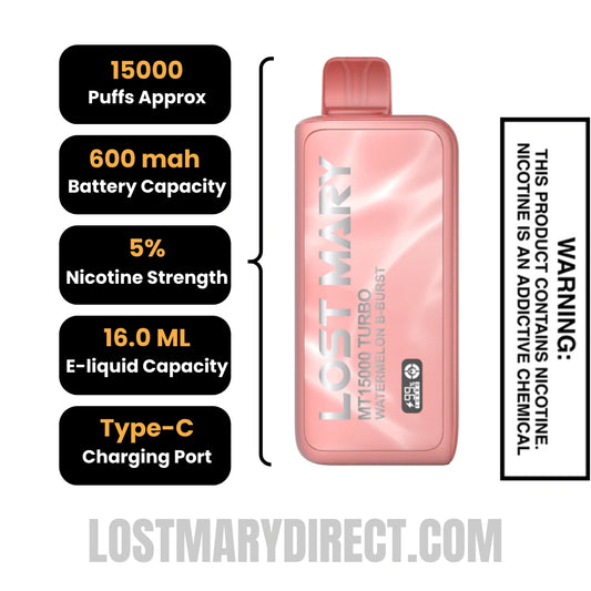 Buy Watermelon Ice Lost Mary MT15000 TURBO Vape