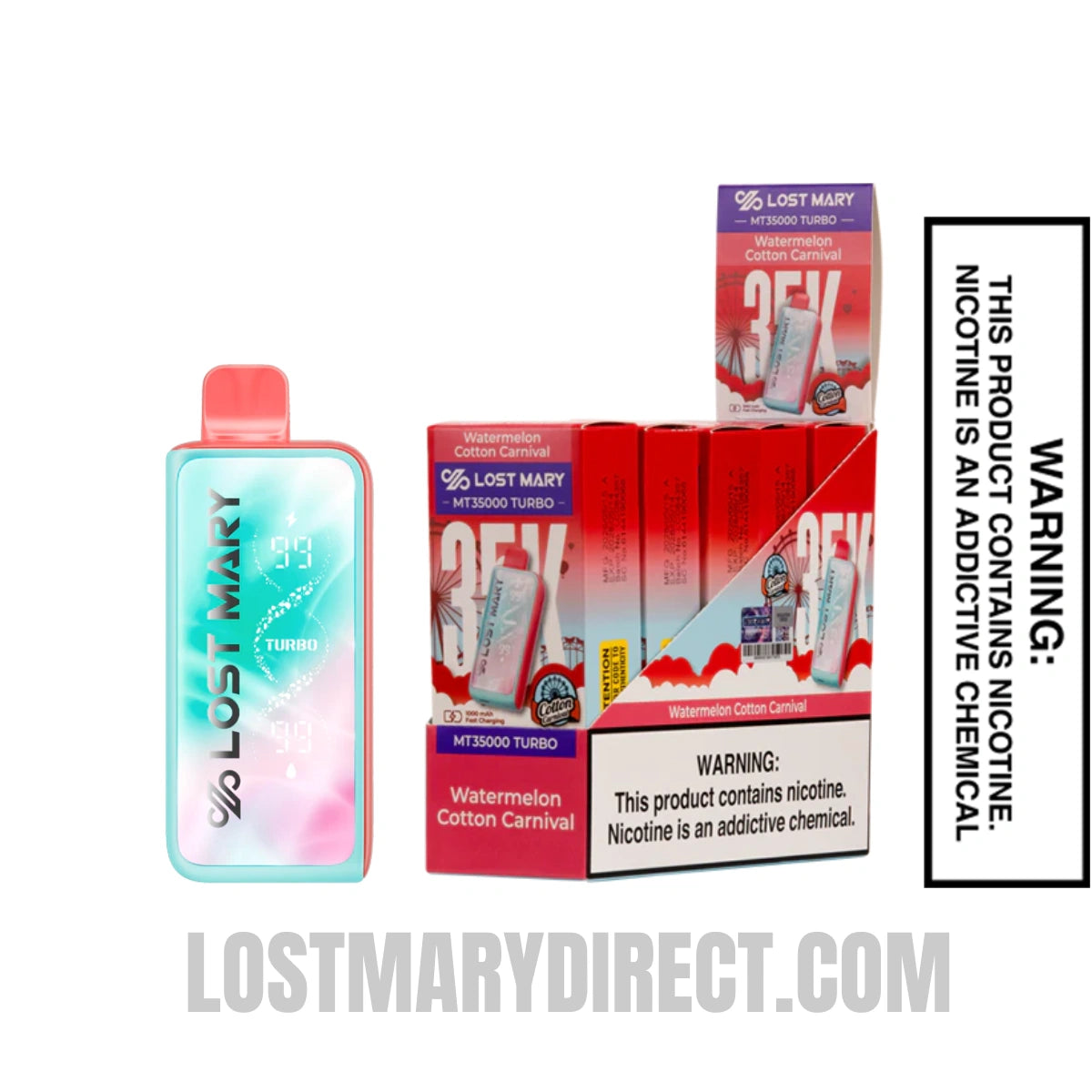 Watermelon Cotton Carnival Lost Mary MT35000 Turbo Vape With Bundle Pack