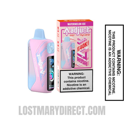 Watermelon Ice Adjust MyRusher 40K Disposable Vape with Package
