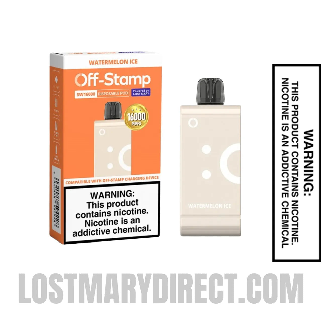 Watermelon Ice Off-Stamp SW16000 Disposable Pod with package box