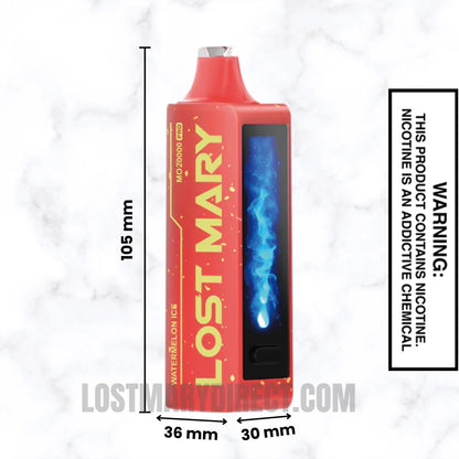 Watermelon Ice Lost Mary MO20000 PRO Diposable Vape Dimension