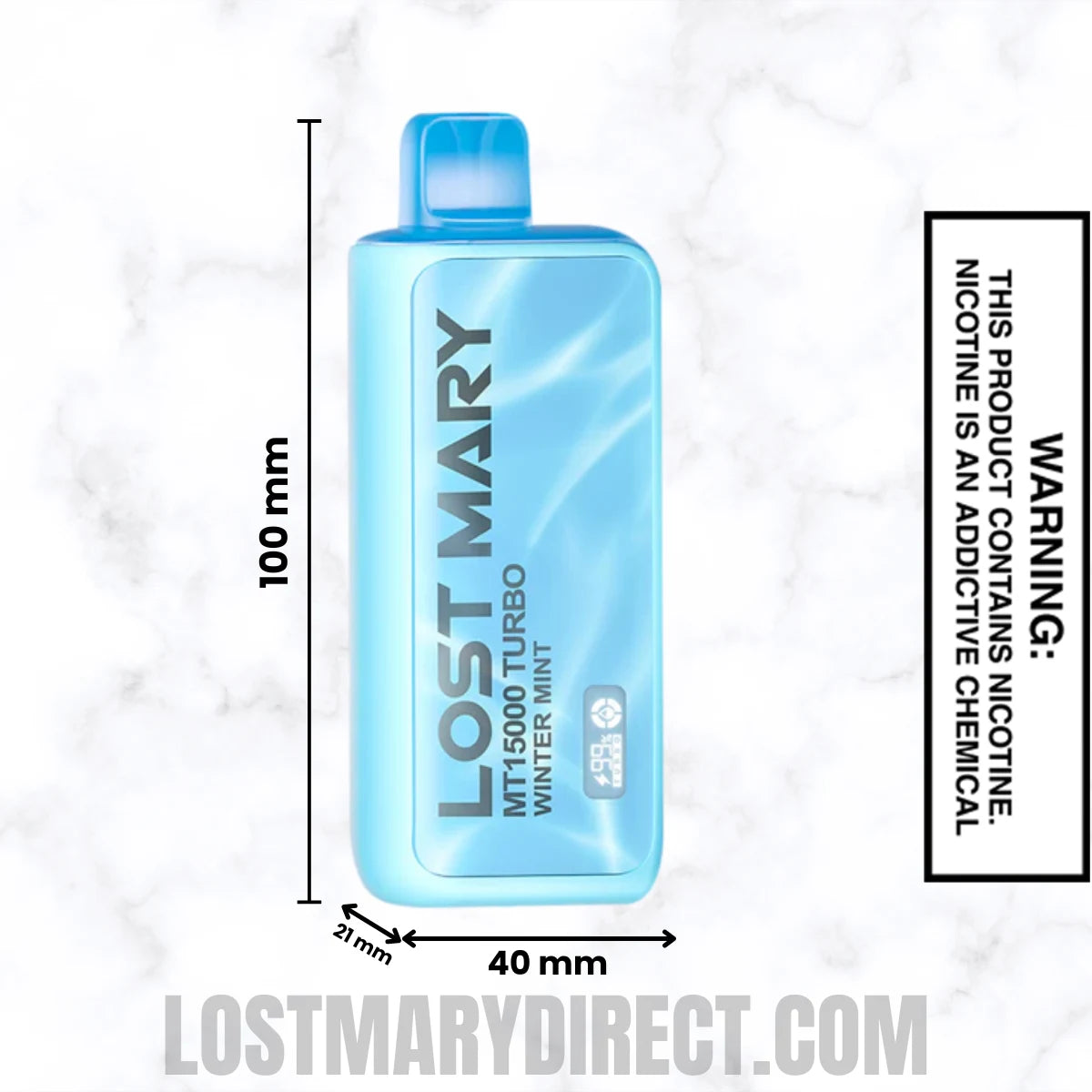 Winter Mint Lost Mary MT15000 TURBO Vape Dimension