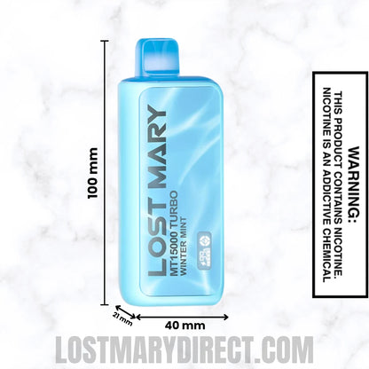 Winter Mint Lost Mary MT15000 TURBO Vape Dimension